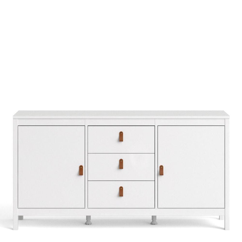 FTG Sideboard Barcelona Sideboard 2 Doors + 3 Drawers In White Bed Kings