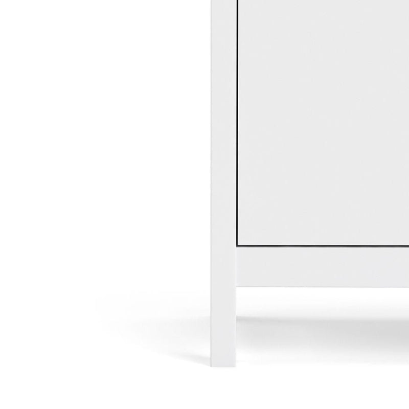 FTG Sideboard Madrid Sideboard 2 Doors + 1 Drawer In White Bed Kings
