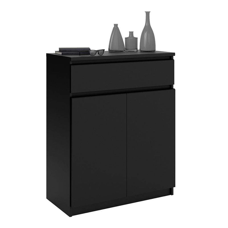 FTG Sideboard Naia Sideboard - 1 Drawer 2 Doors in Black Matt Bed Kings
