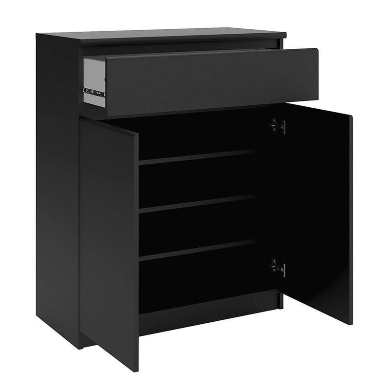 FTG Sideboard Naia Sideboard - 1 Drawer 2 Doors in Black Matt Bed Kings
