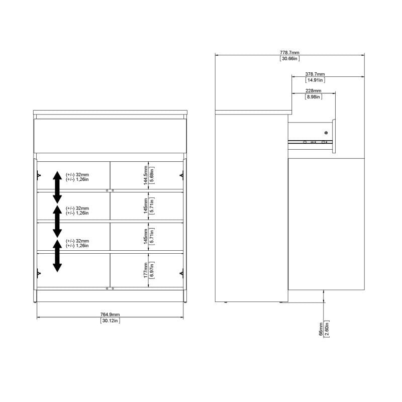 FTG Sideboard Naia Sideboard  1 Drawer 2 Doors in Jackson Hickory Oak Bed Kings