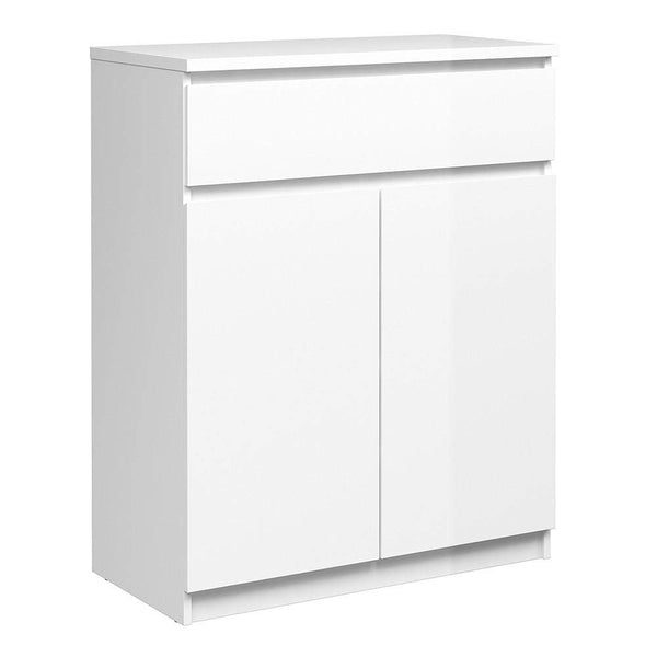 FTG Sideboard Naia Sideboard - 1 Drawer 2 Doors in White High Gloss Bed Kings