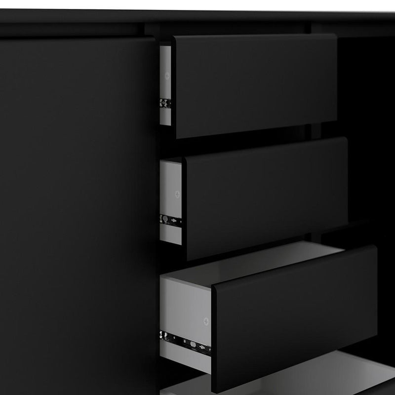 FTG Sideboard Naia Sideboard - 4 Drawers 2 Doors in Black Matt Bed Kings
