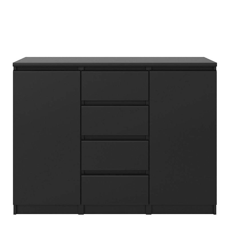 FTG Sideboard Naia Sideboard - 4 Drawers 2 Doors in Black Matt Bed Kings