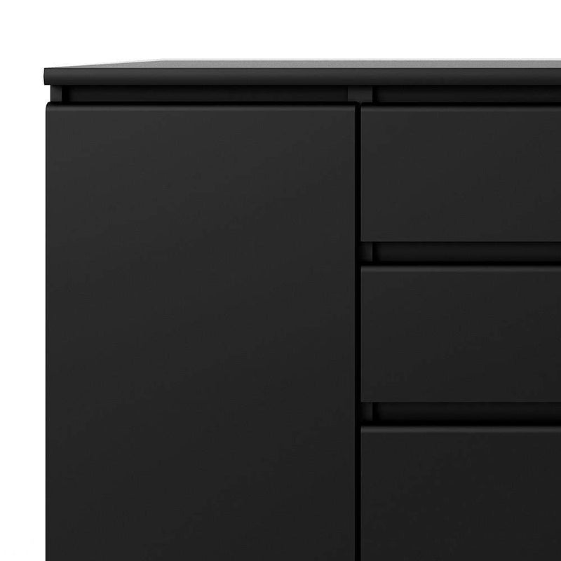 FTG Sideboard Naia Sideboard - 4 Drawers 2 Doors in Black Matt Bed Kings