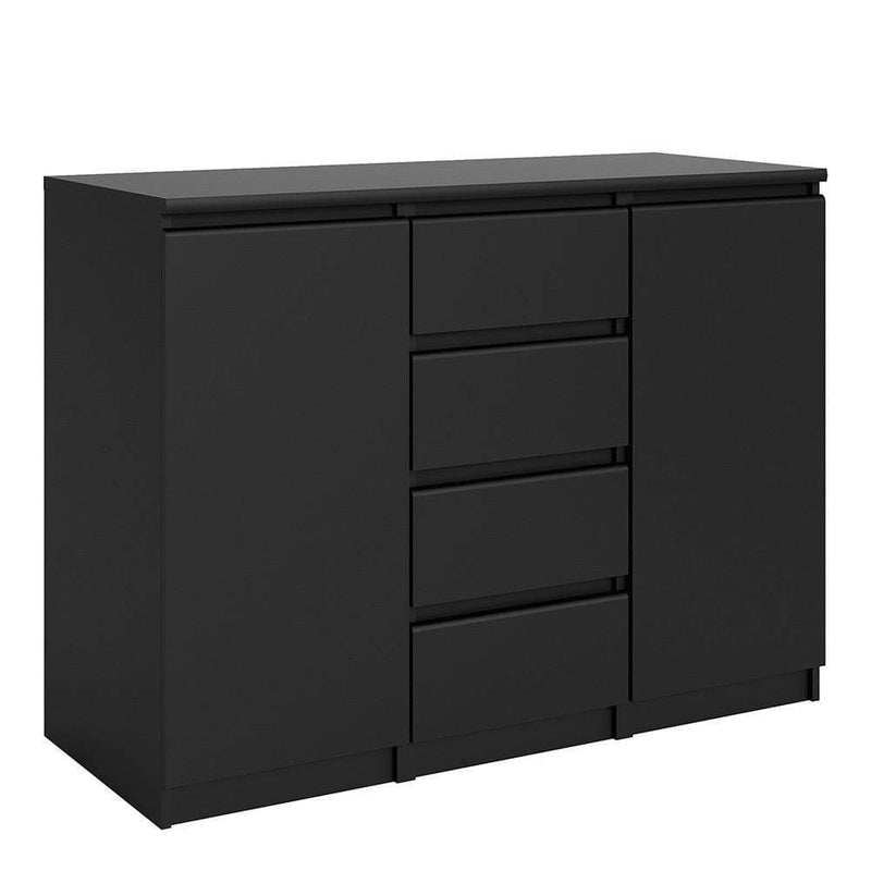 FTG Sideboard Naia Sideboard - 4 Drawers 2 Doors in Black Matt Bed Kings