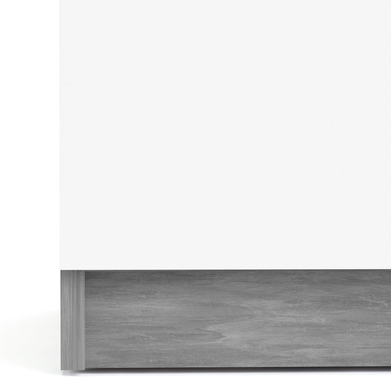 FTG Sideboard Naia Sideboard - 4 Drawers 2 Doors in Concrete and White High Gloss Bed Kings