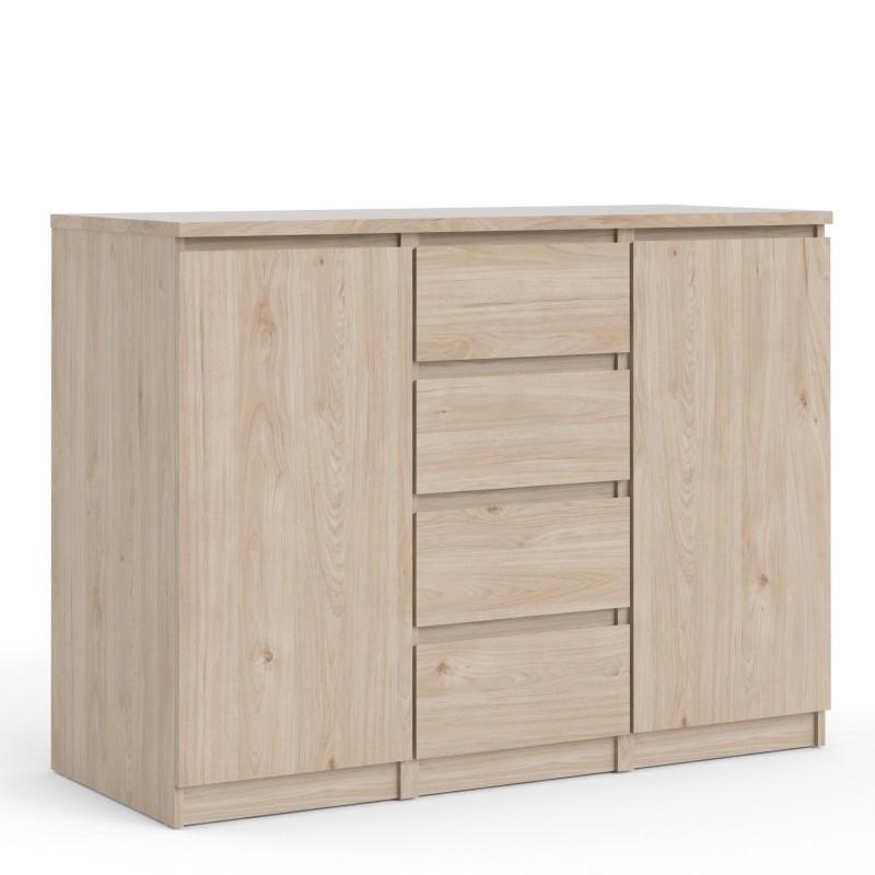 FTG Sideboard Naia Sideboard  4 Drawers 2 Doors in Jackson Hickory Oak Bed Kings