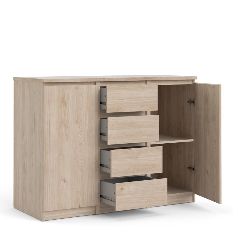 FTG Sideboard Naia Sideboard  4 Drawers 2 Doors in Jackson Hickory Oak Bed Kings