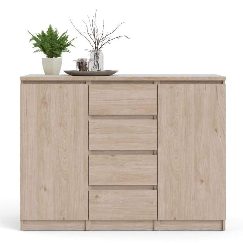 FTG Sideboard Naia Sideboard  4 Drawers 2 Doors in Jackson Hickory Oak Bed Kings