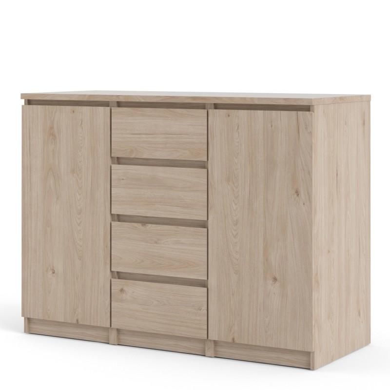 FTG Sideboard Naia Sideboard  4 Drawers 2 Doors in Jackson Hickory Oak Bed Kings