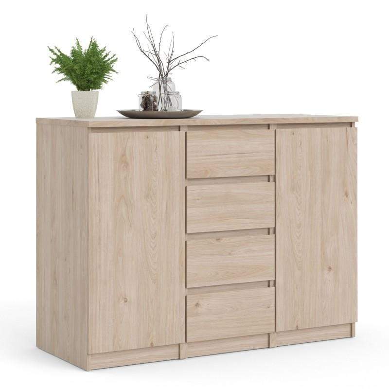 FTG Sideboard Naia Sideboard  4 Drawers 2 Doors in Jackson Hickory Oak Bed Kings