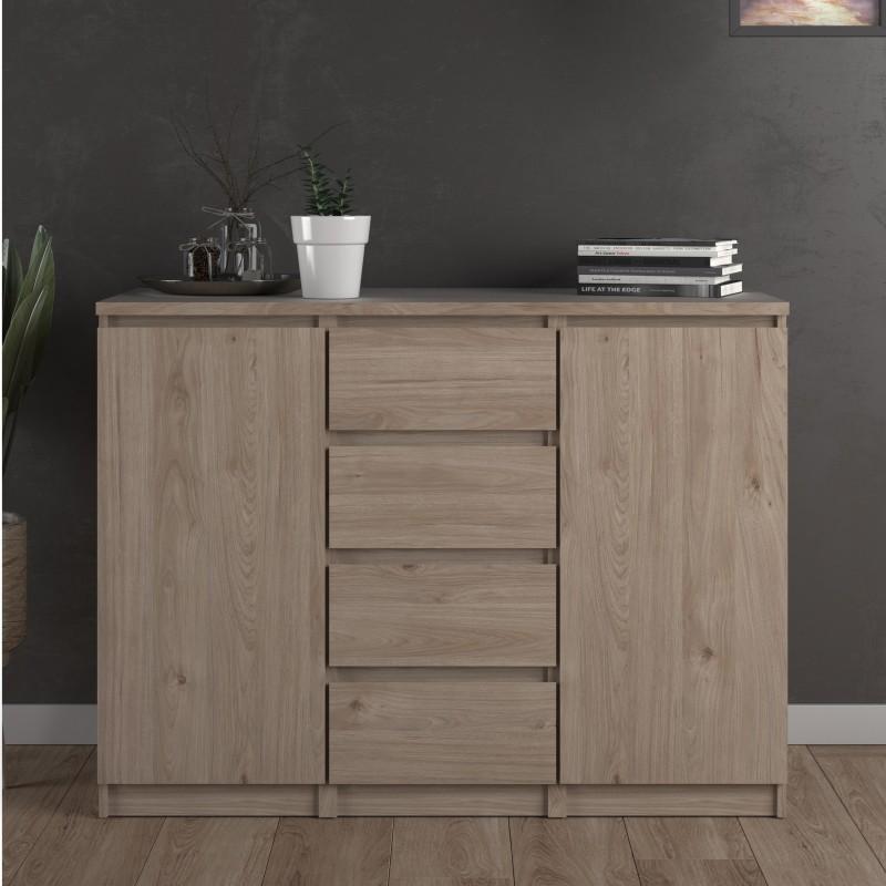 FTG Sideboard Naia Sideboard  4 Drawers 2 Doors in Jackson Hickory Oak Bed Kings