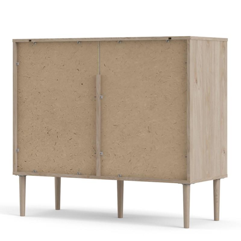 FTG Sideboard Rome Sideboard 2 Sliding Doors + 2 Drawers in Jackson Hickory Oak with Matt White Bed Kings