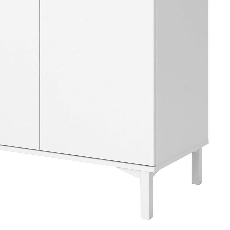 FTG Sideboard Roomers Sideboard 3 Drawers 3 Doors in White and Oak Bed Kings