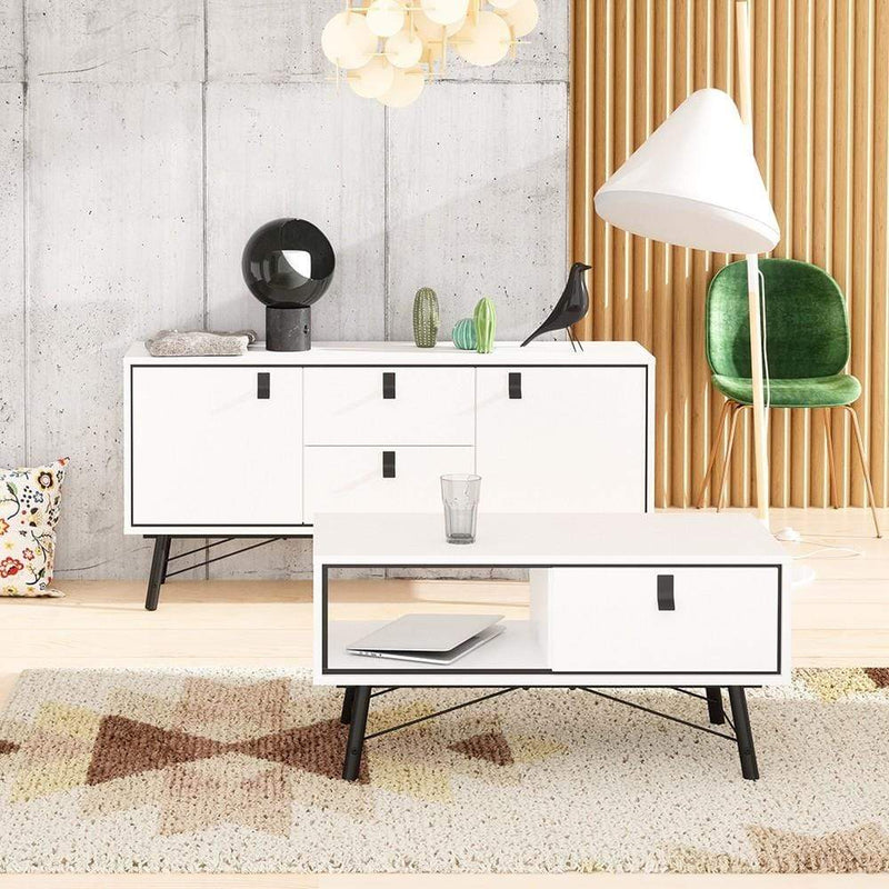 FTG Sideboard Ry Sideboard 2 doors + 2 drawers Matt White Bed Kings