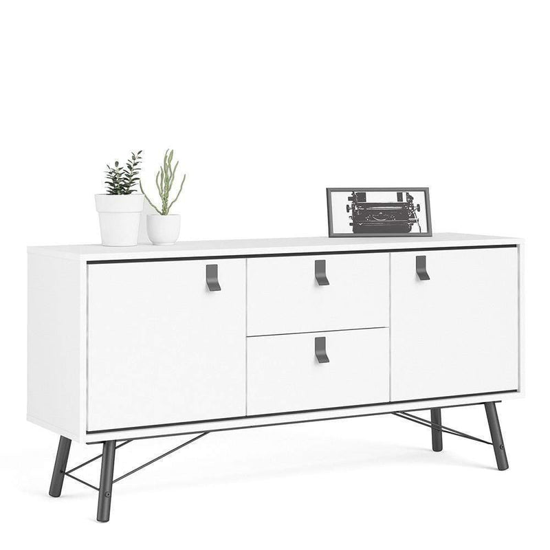 FTG Sideboard Ry Sideboard 2 doors + 2 drawers Matt White Bed Kings