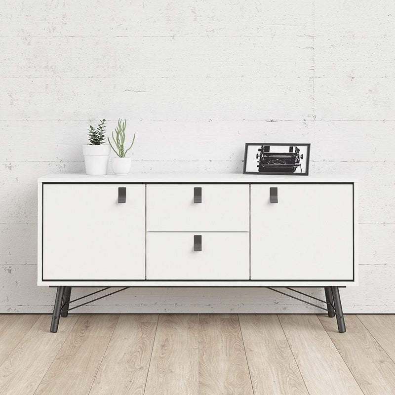 FTG Sideboard Ry Sideboard 2 doors + 2 drawers Matt White Bed Kings