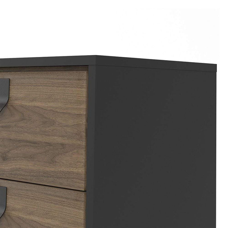 FTG Sideboard Ry Sideboard with 1 door + 2 drawers Matt Black Walnut Bed Kings