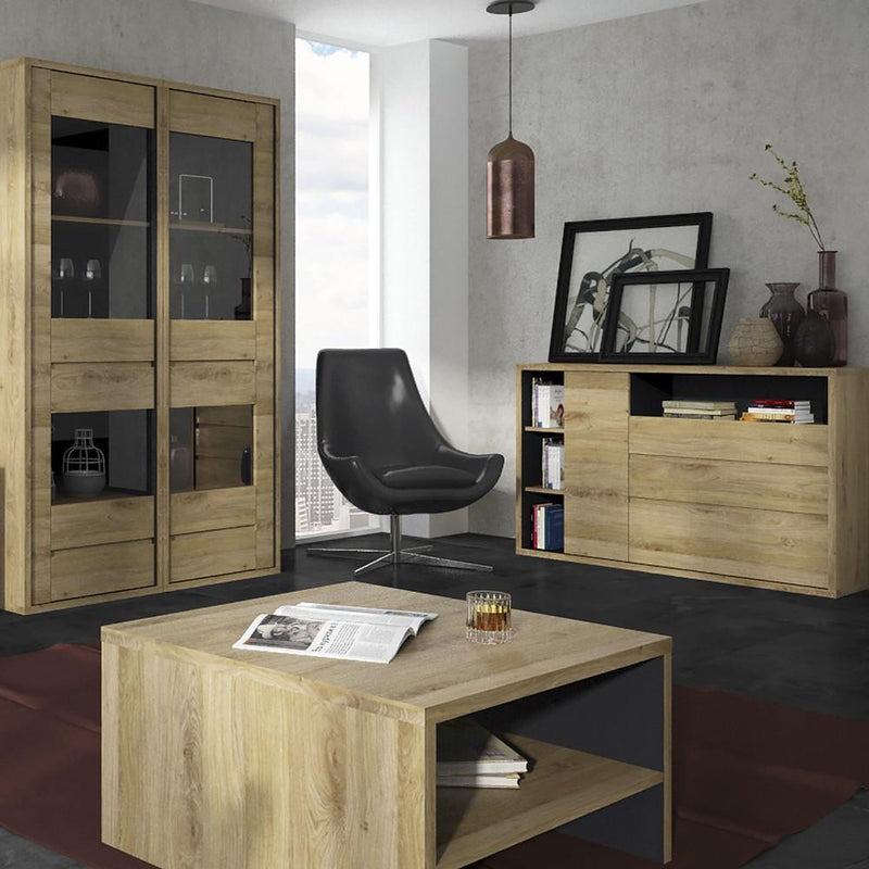 FTG Sideboard Shetland 1 Door 3 drawer sideboard Shetland Oak Finish Bed Kings