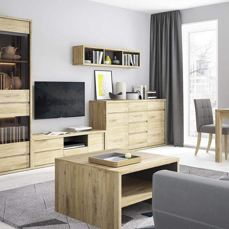 FTG Sideboard Shetland 1 Door 3 drawer sideboard Shetland Oak Finish Bed Kings