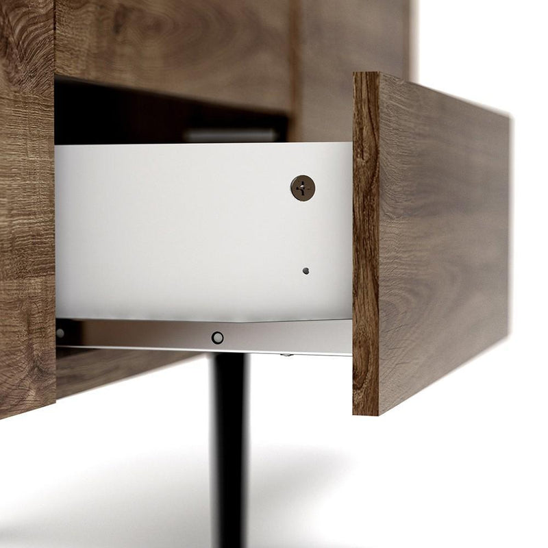 FTG Sideboard Unit Sideboard 2 Drawers 3 Doors in Walnut and Black Bed Kings