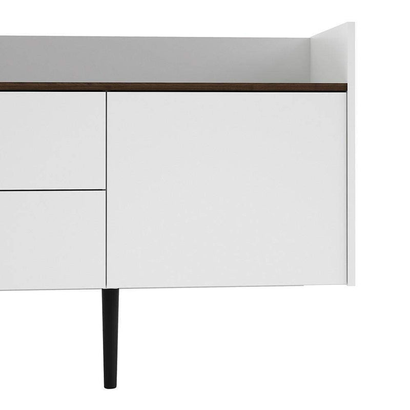 FTG Sideboard Unit Sideboard 2 Drawers 3 Doors in White and Walnut Bed Kings