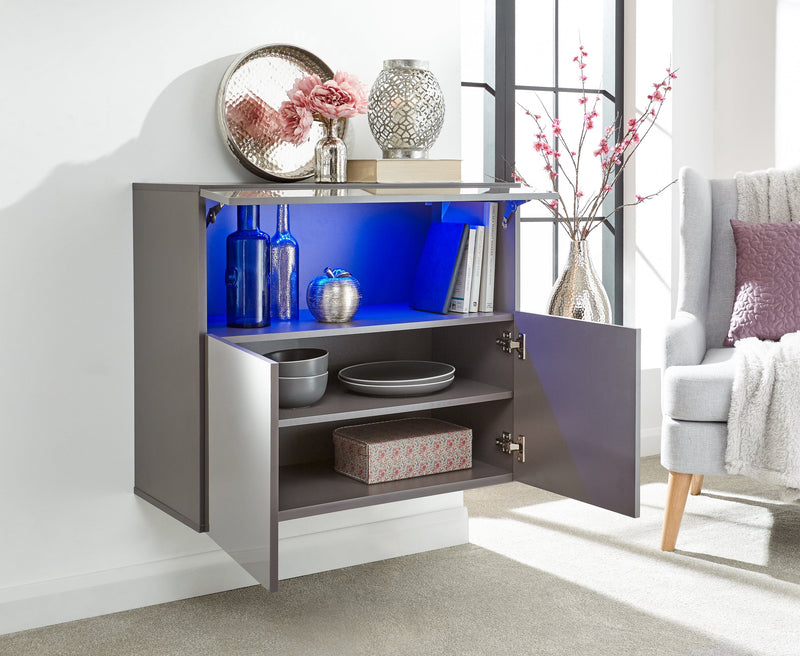 GFW Sideboard Galicia Sideboard With Led Grey Bed Kings