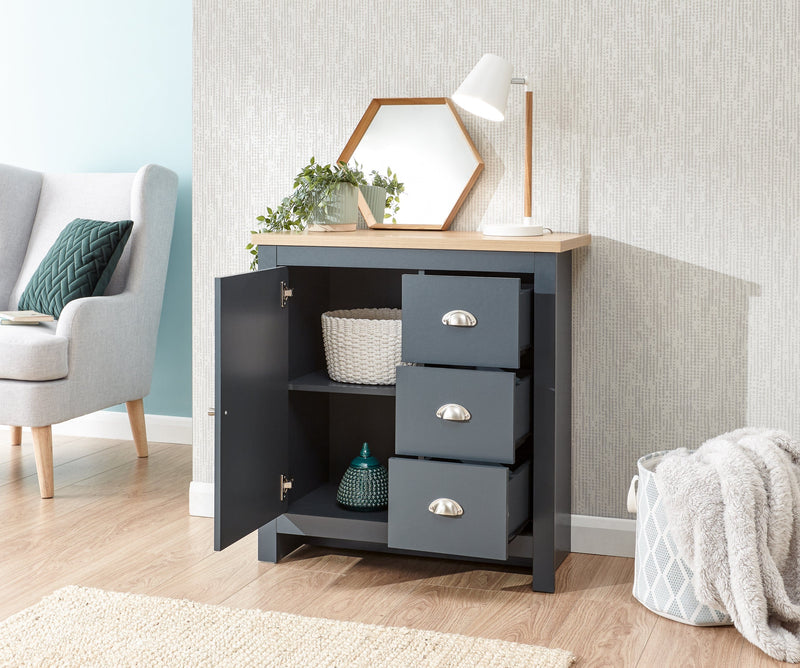 GFW Sideboard Lancaster Multi Unit Slate Blue Bed Kings