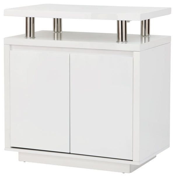 GFW Sideboard Polar High Gloss Led Sideboard White Bed Kings