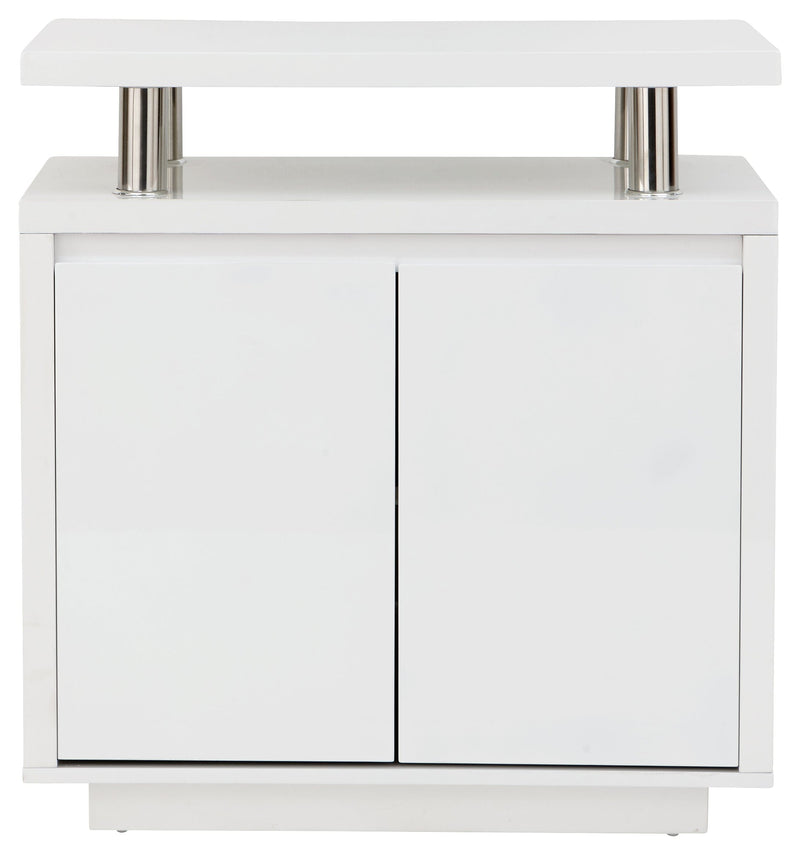 GFW Sideboard Polar High Gloss Led Sideboard White Bed Kings