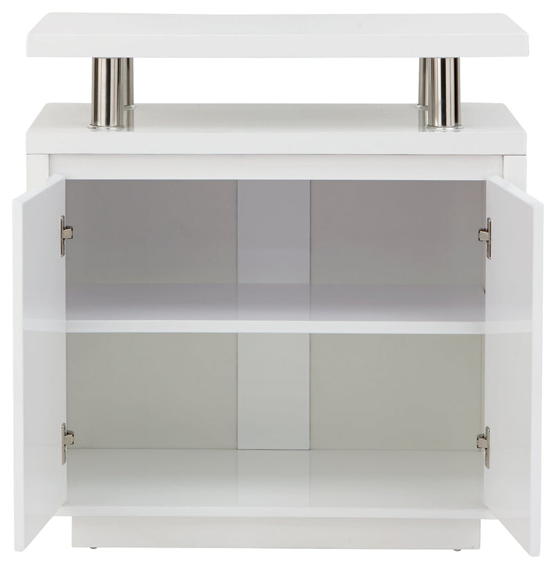 GFW Sideboard Polar High Gloss Led Sideboard White Bed Kings