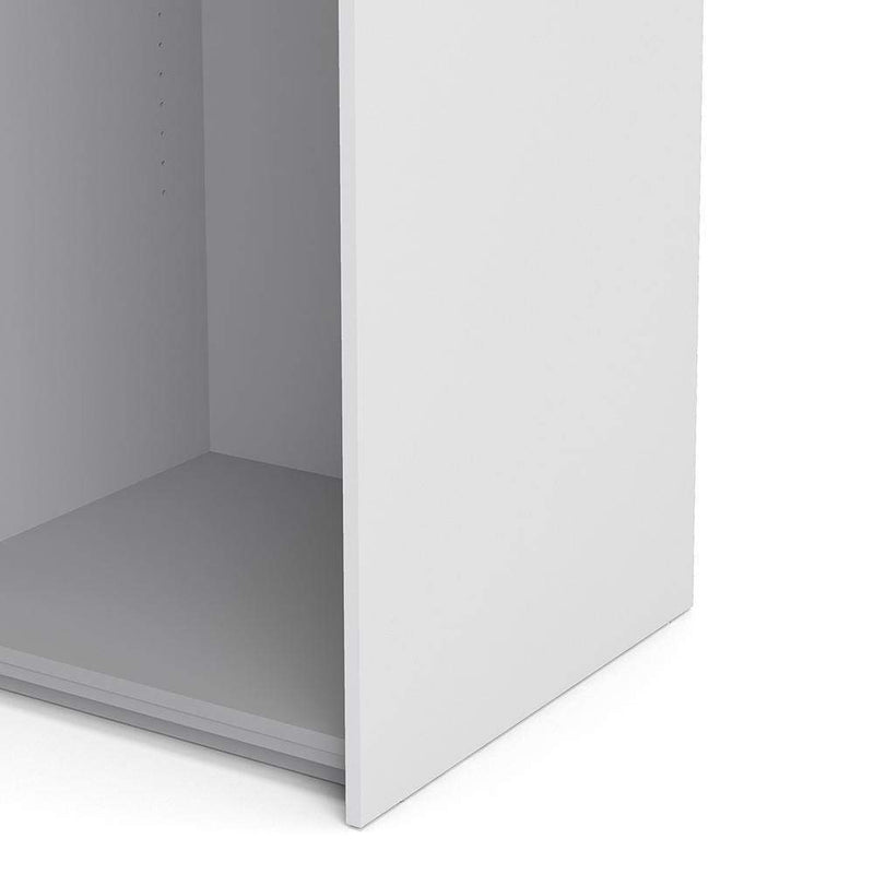 FTG Sliding Wardrobe Verona Sliding Wardrobe 120cm in White with Oak Doors with 5 Shelves Bed Kings