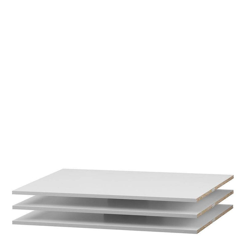 FTG Sliding Wardrobe Verona Sliding Wardrobe 180cm in White with Mirror Doors with 5 Shelves Bed Kings