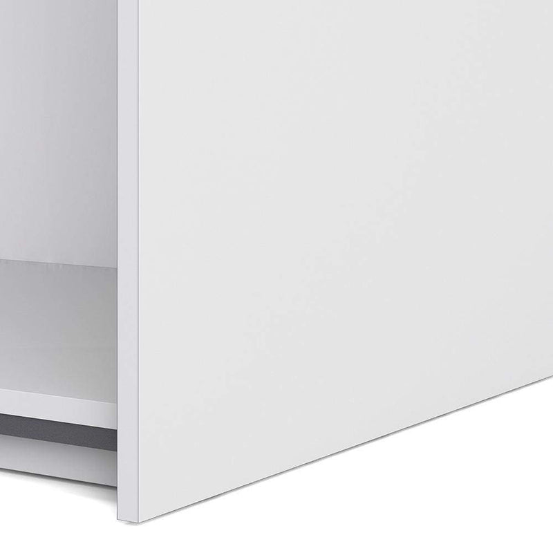 FTG Sliding Wardrobe Verona Sliding Wardrobe 180cm in White with Mirror Doors with 5 Shelves Bed Kings