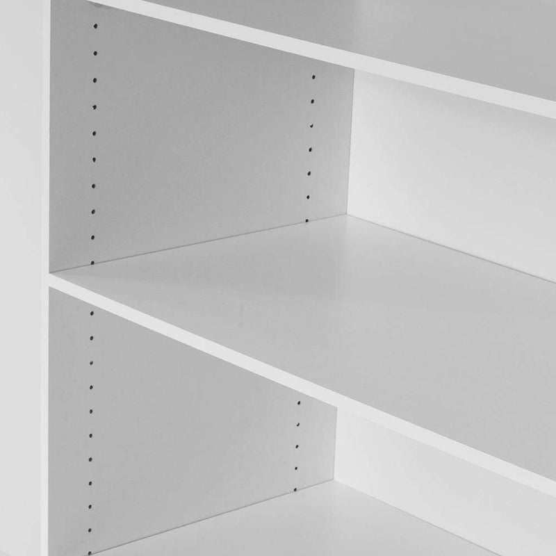 FTG Sliding Wardrobe Verona Sliding Wardrobe 180cm in White with Mirror Doors with 5 Shelves Bed Kings