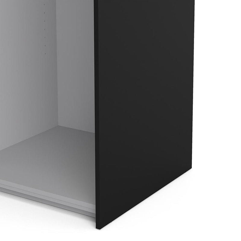 FTG Sliding Wardrobe Verona - Verona Sliding Wardrobe 120cm in Black Matt with Oak  Doors with 5 Shelves Bed Kings