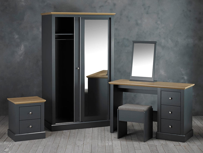LPD Sliding Wardrobe Devon 2 Door Sliding Wardrobe Charcoal Bed Kings
