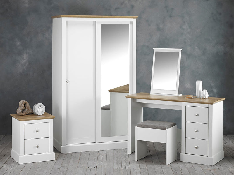 LPD Sliding Wardrobe Devon 2 Door Sliding Wardrobe White Bed Kings