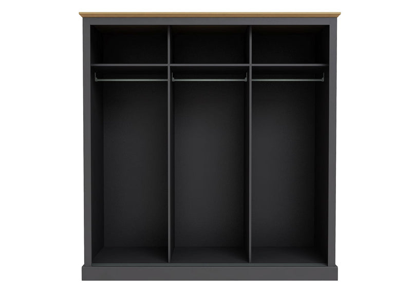 LPD Sliding Wardrobe Devon 3 Door Sliding Wardrobe Charcoal Bed Kings