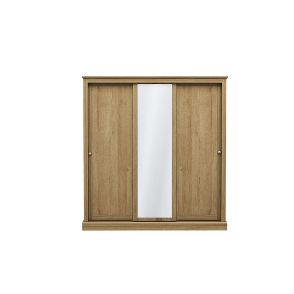 LPD Sliding Wardrobe Devon 3 Door Sliding Wardrobe Oak Bed Kings