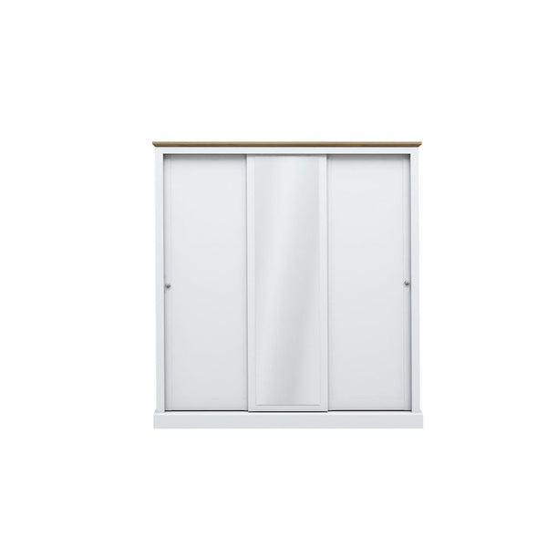 LPD Sliding Wardrobe Devon 3 Door Sliding Wardrobe White Bed Kings