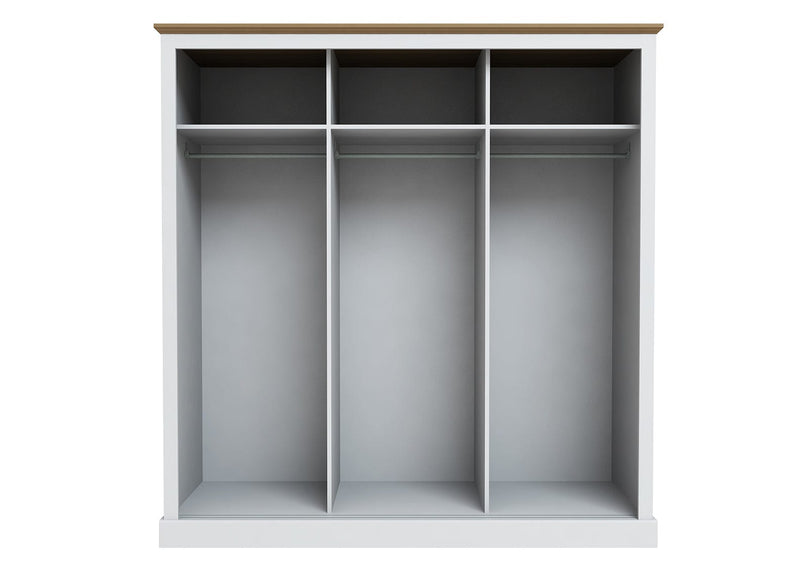 LPD Sliding Wardrobe Devon 3 Door Sliding Wardrobe White Bed Kings