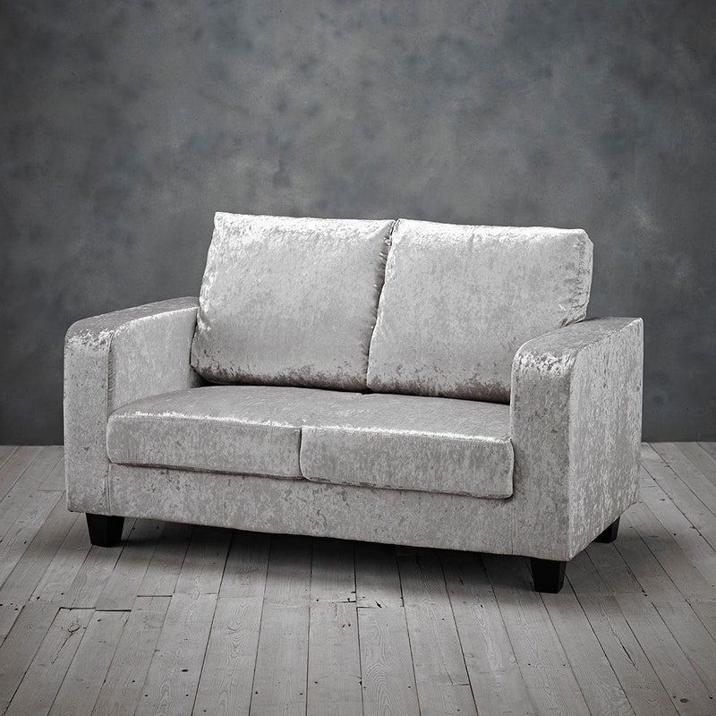 LPD Sofa Sofa In A Box Silver Crushed Velvet Bed Kings