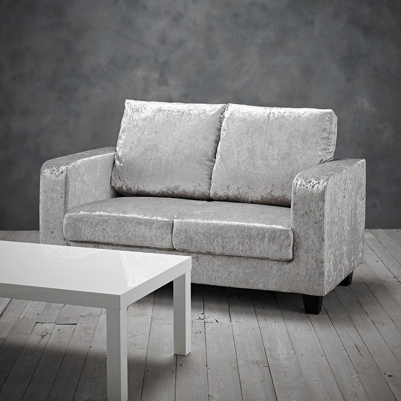 LPD Sofa Sofa In A Box Silver Crushed Velvet Bed Kings