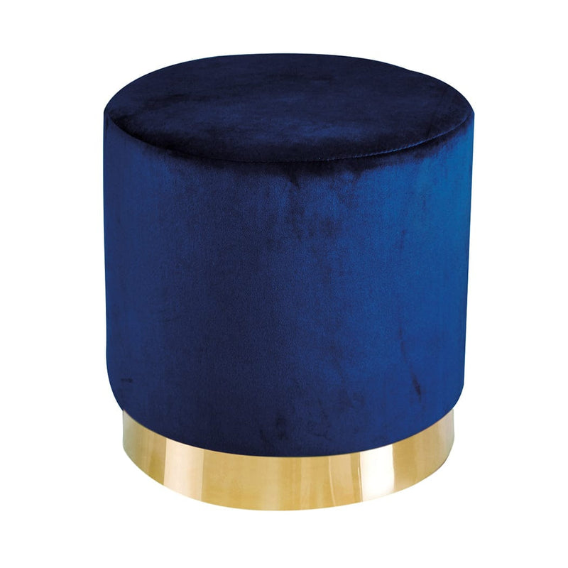 LPD Stool Lara Pouffe Royal Blue Velvet (Pack of 1) Bed Kings