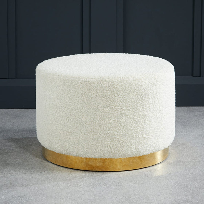 LPD Stool Lara Pouffe Ted Fabric Large - From LPD Bed Kings
