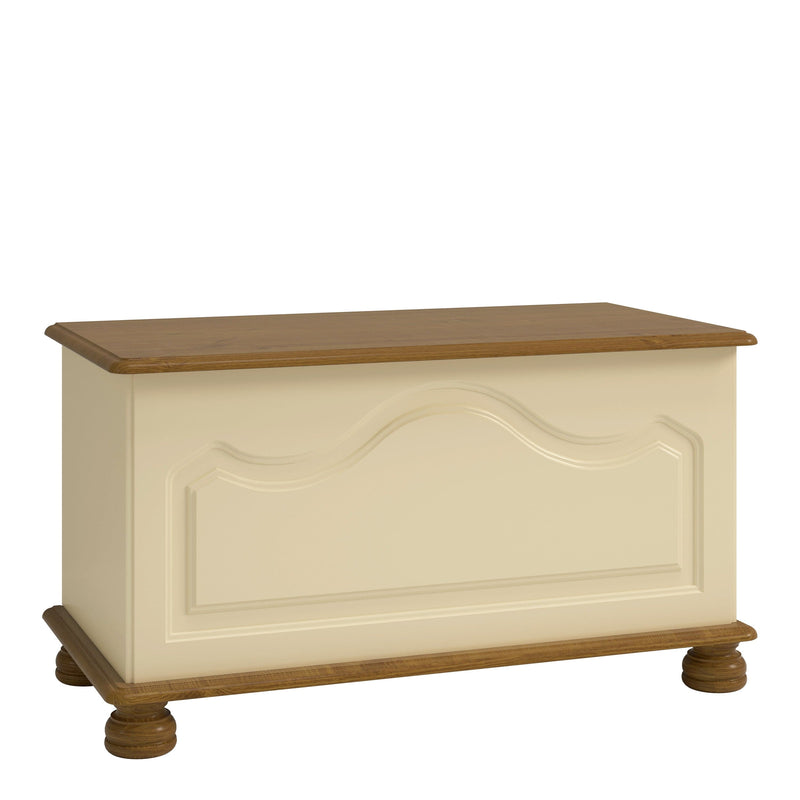 FTG Storage Ottoman Richmond Ottoman Cream & Pine Bed Kings
