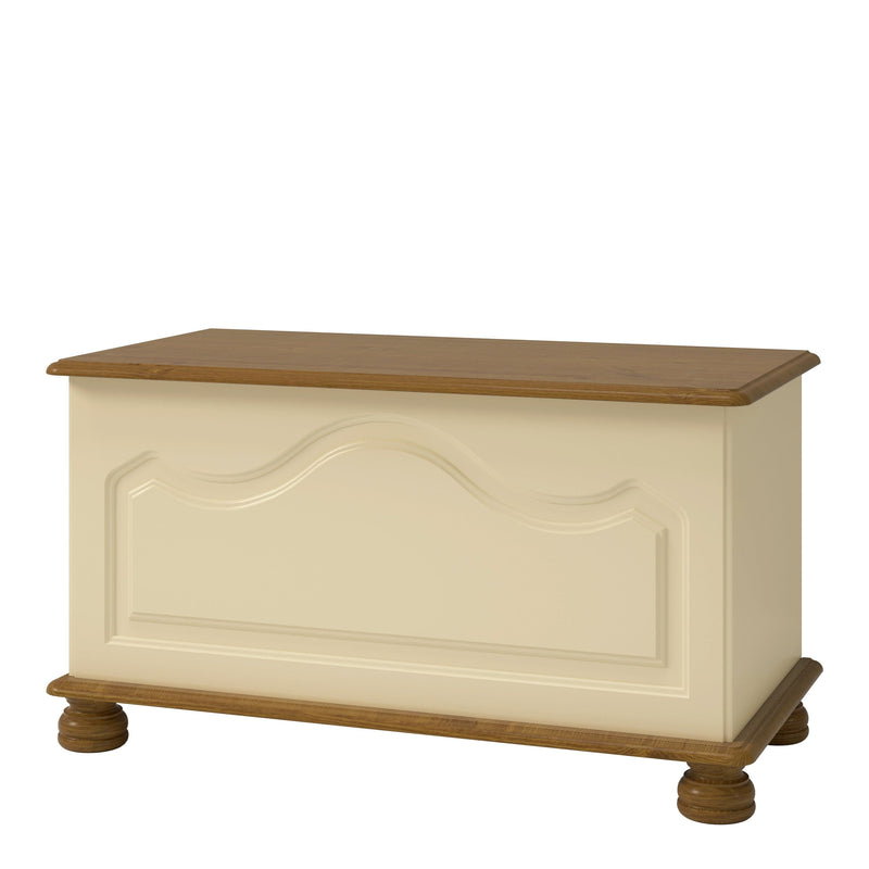 FTG Storage Ottoman Richmond Ottoman Cream & Pine Bed Kings