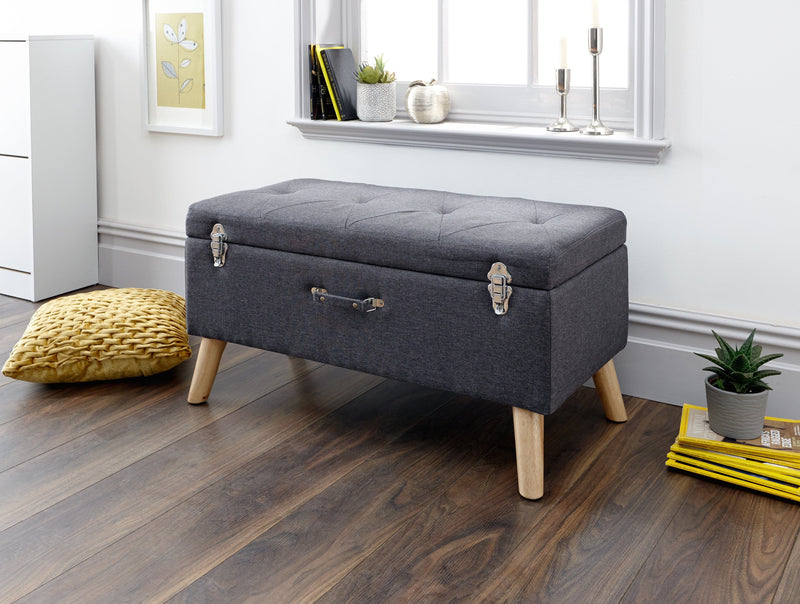 GFW Storage Ottoman Minstrel Storage Ottoman Large Charcoal Bed Kings